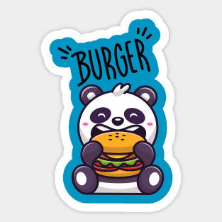 Baby Panda Love Burger Sticker